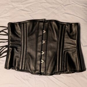 Orchard Corset Black Leather Underbust Corset, 26